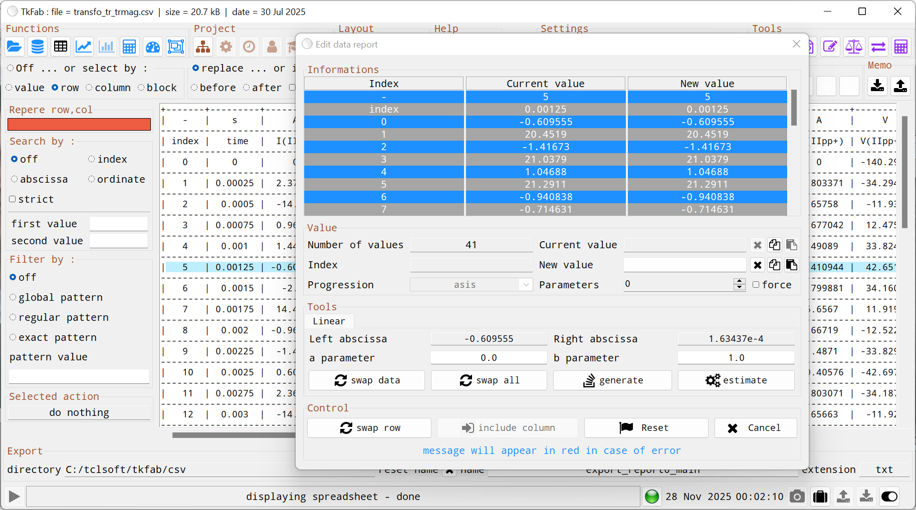 data display and editor